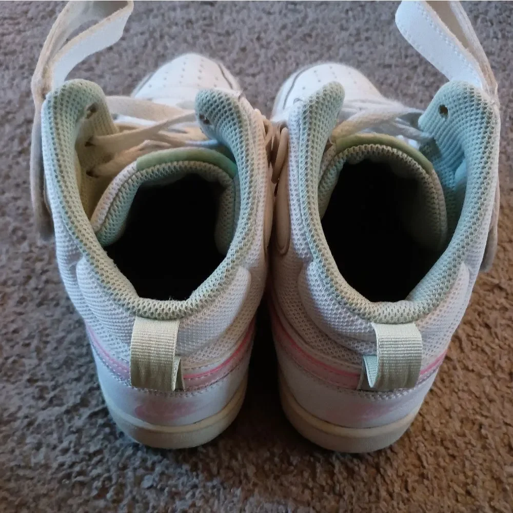 Nike Court Borough Mid 2 (GS) Girls White/Pink CD7782 111 Size 5Y PRE-OWNED